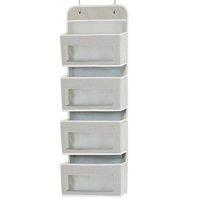 VONKY Over Door Hanging Storage Bag 6 Pouch Mesh Fabric Pocket Rack Household Playroom Space-Saving Sorting Organizer Gray
