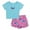Blue / pink, stitch, variant on Disney Lilo & Stitch Angel Ribbed T-Shirt and French Terry Shorts Outfit Set Toddler to Big Kid