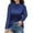 Blue, variant on Women Tee Solid Color T Shirt Long Sleeve T-shirt Autumn Tunic Blouse Baggy Pullover White XXL