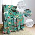 thumbnail image 2 of Flower Horse Throw Blanket Horse Green with Flowers Fleece Blanket Soft Warm Cozy for Sofa Couch Bed 50"x60", 2 of 6