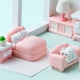 thumbnail image 4 of 11pcs Mini Pink Furniture, Dollhouse Decoration Accessories, Miniature Living Room Decor Items, 4 of 9