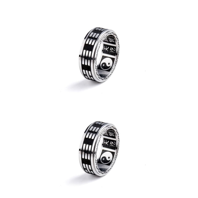 Sonducket Anillo giratorio Anillos de banda de moda giratorios Joyería de mano ancha Encanto Hombres Pareja Accesorios hechos a mano Adornos como se muestra, 8 # 2piezas