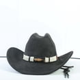 thumbnail image 3 of Chapeau de Cowboy Western Classique Mode Chapeau Jazz pour Extérieur Usage Quotidien à Travers les Saisons Style Occidental Discret, 3 of 7