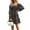 Black, variant on Womens Smocked Flounce Sleeve Ruffled Dress Layered Sheer Overlay 100% Polyester For Day To Night Occasion Party