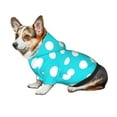 thumbnail image 7 of Honeii Aqua And White Polka Dot Print Small Dog Hoodies Pet Hooded Sweatshirts Fall Winter Puppy Cat Sweaters Warm Clothes for Small Dogs Outfits Costume-Large, 7 of 7