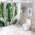 thumbnail image 7 of Orinice Funny shower curtain tropical banana leaves watercolor bathroom set, 60x72, 7 of 7
