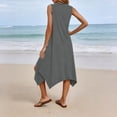thumbnail image 6 of Admvng Womens Dress V Neck Sleeveless Asymmetrical Hem Summer Comfy Dress, 6 of 8