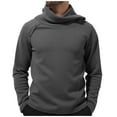 thumbnail image 2 of Yusimy Men's Long Sleeve Knit Sweater Solid Color Stretchy Fabric Slouchy Stand-Up Collar with Buttons Casual Style, 2 of 9