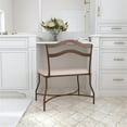 thumbnail image 3 of Pemberly Row Metal Frame Vanity Bench in Burnished Bronze/Beige, 3 of 12