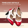 thumbnail image 3 of Chase & Chloe Women's Vintage-Inspired Mary Jane Pumps with Wingtip and Mid-Heel, 3 of 5
