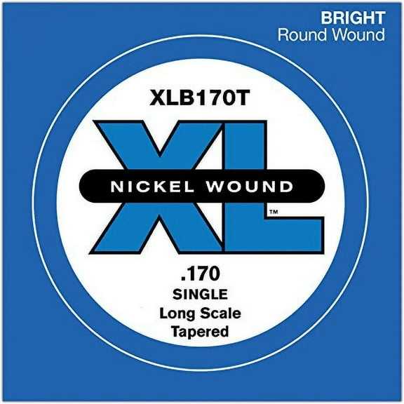 D'Addario XLB170T Nickel Wound Bass Guitar Single String, Long .170, Tapered