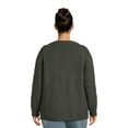 thumbnail image 3 of Terra & Sky Women's Plus Size Cable Knit Pullover Sweater, Midweight, 3 of 5