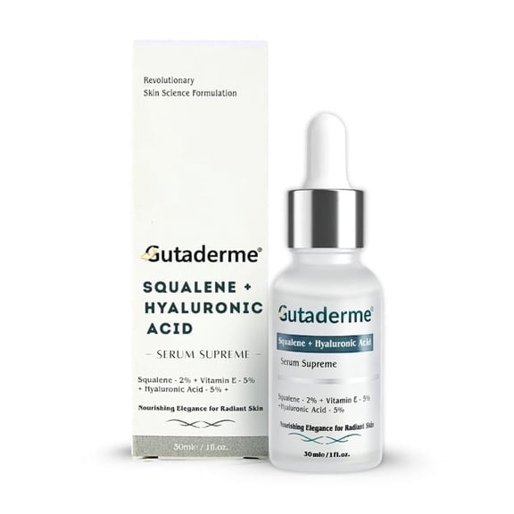 Olive Derived Squalane 5% + Hyaluronic Acid 2% + Vitamin E – Advanced Hydrating & Anti-Aging Face Serum – Restores Elasticity, Smooths Fine Lines – Lightweight Moisture for All Skin Types 1fl .oz