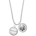 thumbnail image 1 of Delight Jewelry Silvertone Domed Matthew 6:9 Silvertone Script Initial Disc - W - Charm Necklace, 20"+3", 1 of 4
