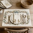 thumbnail image 4 of PUSPU Easter Themed Placemats Rabbits And Easter Egg Patterns Mats Party Decoration Placemats Festive Mood Decorations, 4 of 6