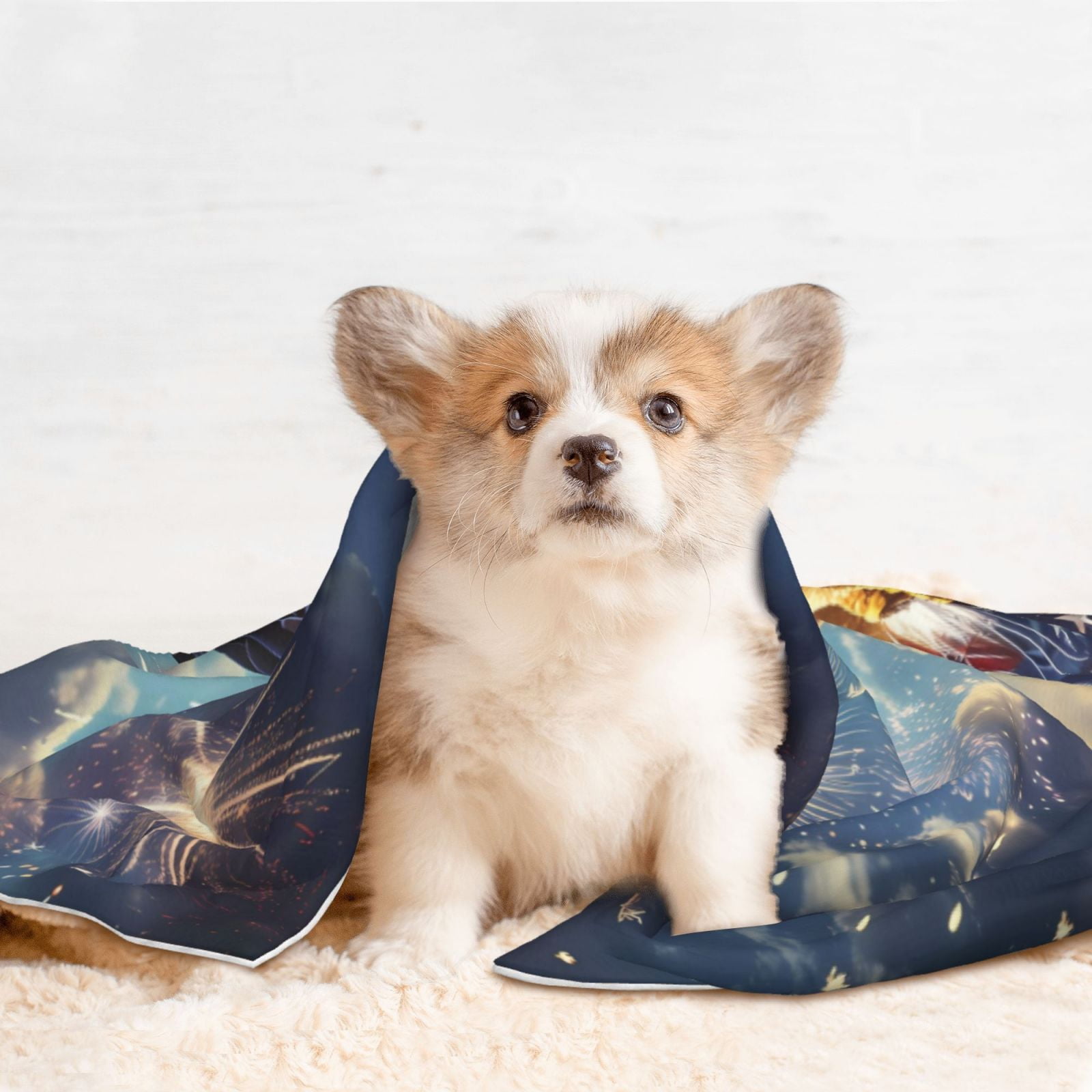 Naloa Night Sky Bald Eagle Dog Blanket, 3 Sizes Cat Blanket for Indoor Cats Large Medium Small Dog Gifts-Small