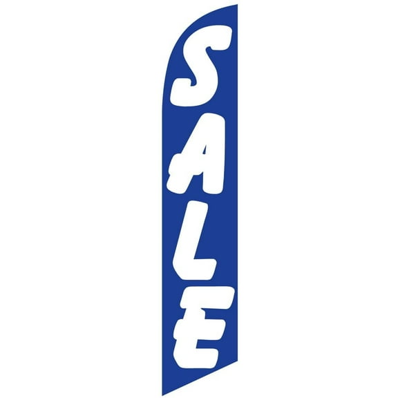 Sale Feather Flag for Outdoor Advertising blue/white - Replacement Windless Swooper FLAG ONLY by Feather Flag Nation