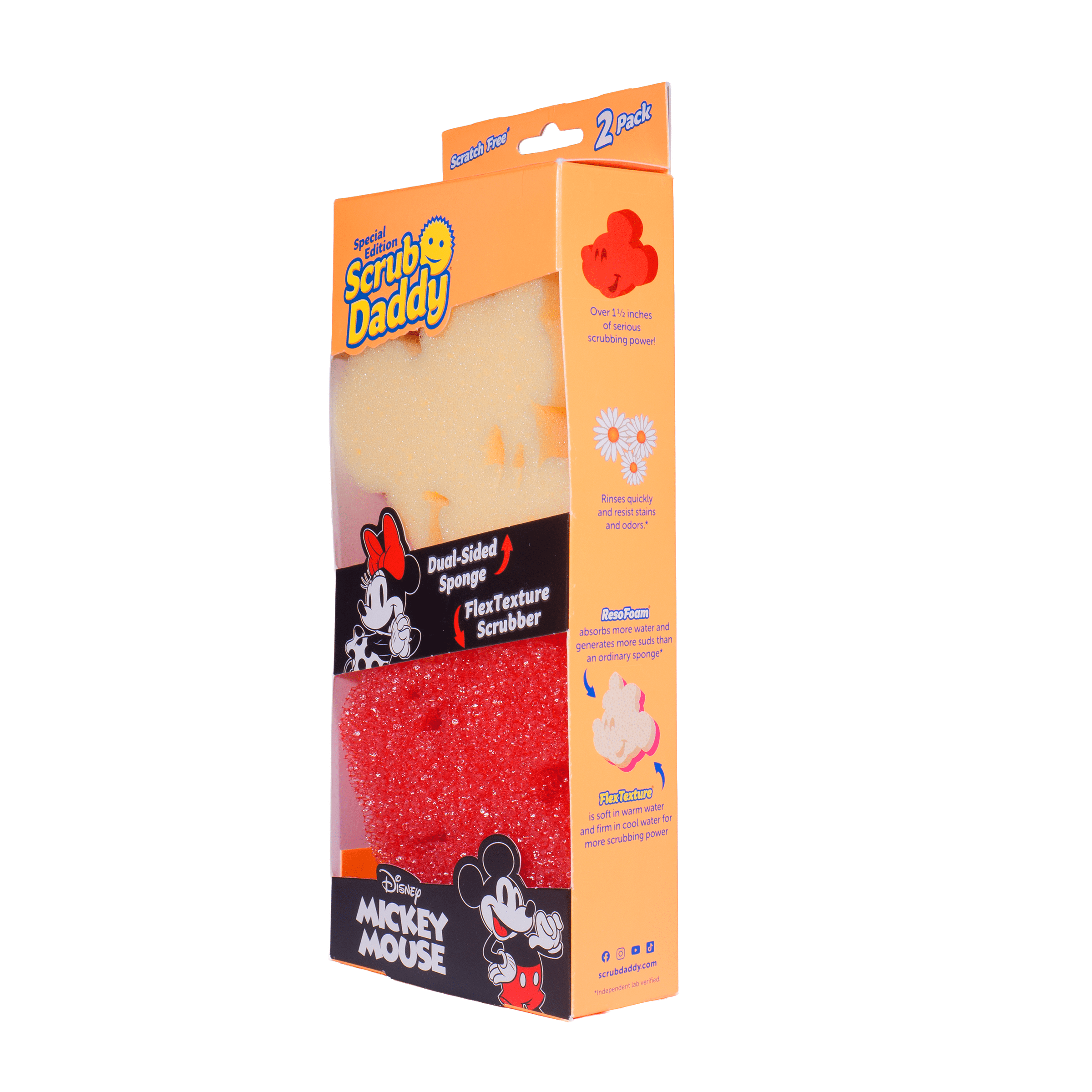 Scrub Daddy Disney Mickey & Minnie Mouse Non-Scratch Cleaning Sponges, 2-Pack