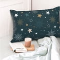 thumbnail image 4 of Salouo Christmas Snowflake Pattern Pillow Cases,1PC Pillow Covers with Envelope Closure Decorative Pillow Case for Bed Couch,Pillows Not Included-16"x24", 4 of 6