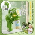 thumbnail image 1 of HTHLVMD Party Bubble Machine, Dinosaur Bubble Blaster, T-Rex Bubble Maker, Light-Up Bubble Blower, T-Rex Themed Bubble Blaster, Light-Up Automatic Bubble Maker, Includes Solution & Batteries, Green, 1 of 9