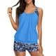 thumbnail image 1 of ¡Rebajas! Trajes de baño tankini Prolriy para mujer, trajes de baño tankini de dos piezas, tops de baño tipo blusón con espalda en T y shorts tipo bóxer, trajes de baño deportivos para mujer, azul, 1 of 7