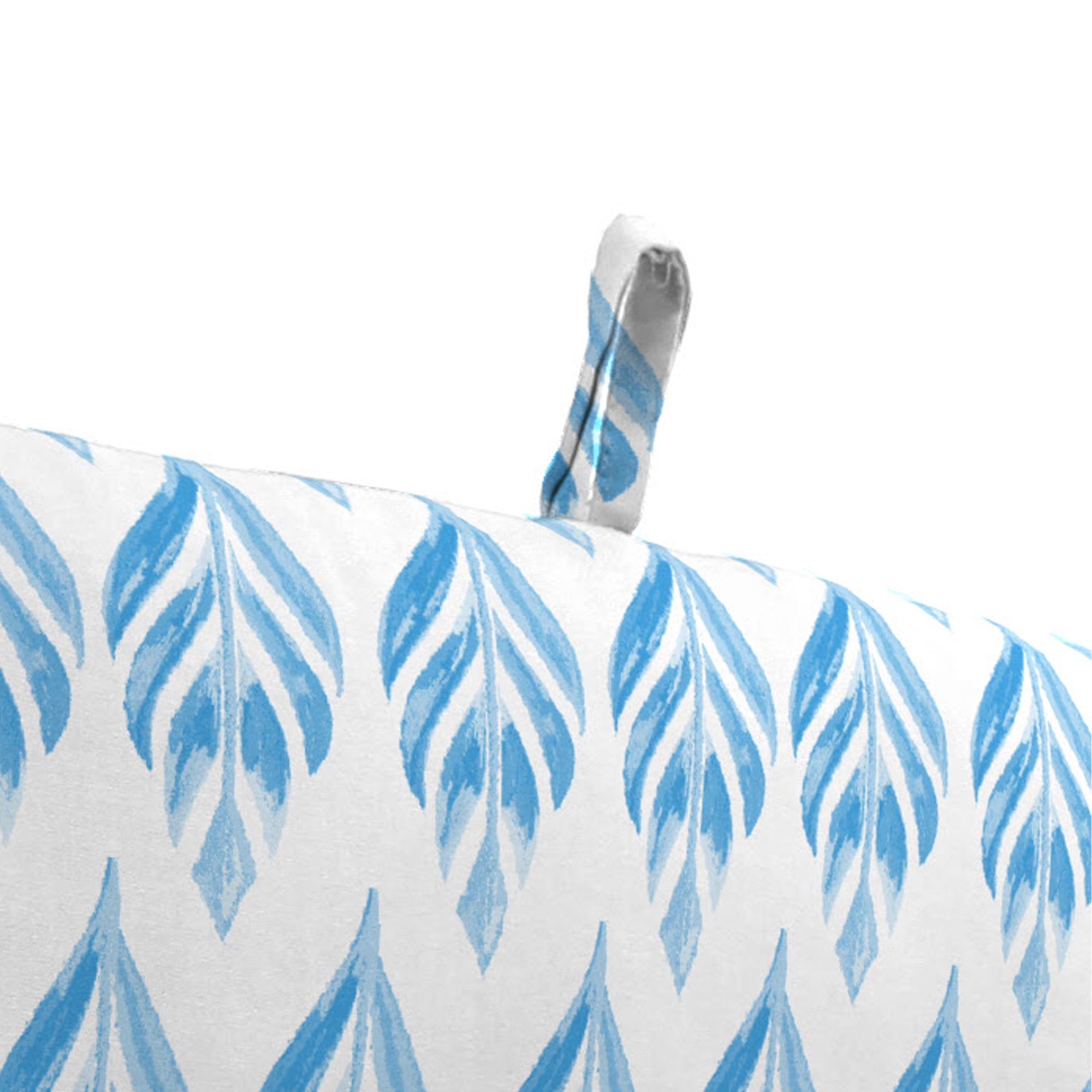Jordan Manufacturing 44" x 22" Marvel Azure Blue Leaves Rectangular Outdoor Chair Cushion with Ties and Hanger Loop