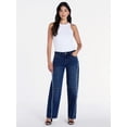 thumbnail image 2 of Madden NYC Women’s Wide Leg Ankle Jeans with Frayed Seam, 26” Inseam, Sizes 00-18, 2 of 5
