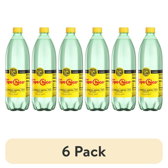 (6 pack) Topo Chico Sparkling Mineral Water, 1 Liter Bottle