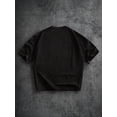 thumbnail image 3 of Women's Oversized Black T-Shirt with Blue Double Lips Graphic, Loose Fit Casual Tee Top, 3 of 9
