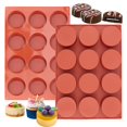 thumbnail image 1 of Ocmoiy - Molde redondo de silicona de 2 pulgadas para molde de galletas cubierto de chocolate Oreo, 24 tazas cil&iacute;ndricas de silicona mini molde para hornear, juego de 2 moldes p Ocmoiy NA, 1 of 1