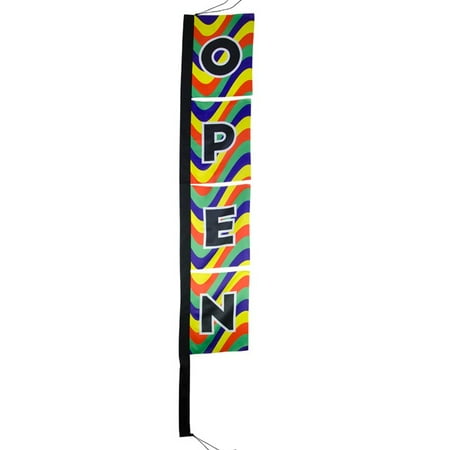 Sign Flag And Banner - In the Breeze Open Sign 4-Section Banner Flag - Colorful and Eye - Catching Décor for your Business