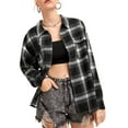 thumbnail image 1 of Faithtur Chemise Femme Adulte à Carreaux Col Rabattu Manches Longues Blouse, 1 of 4