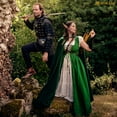 thumbnail image 7 of Mythrojan Medieval Traditional Women's Renaissance Irish Celtic Dress Overdress Adult Costume, Chemise with Over Dress Medieval Renaissance Costume SCA LARP - Green, L/XL, 7 of 7