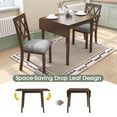 thumbnail image 5 of Harper & Bright Designs 3 Piece Expandable Dining Set with 2 Upholstered Chairs, Wood Dining Table with Drop Leaf for Small Place, Brown, 5 of 15