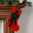 thumbnail image 4 of Anhility Large Christmas Stockings Soft Flocked Fabric Christmas Stockings with Bow Hanging Decorations for Fireplace Holiday Party Wall Mantle Christmas Tree, 17.72x10.63in, 4 of 6
