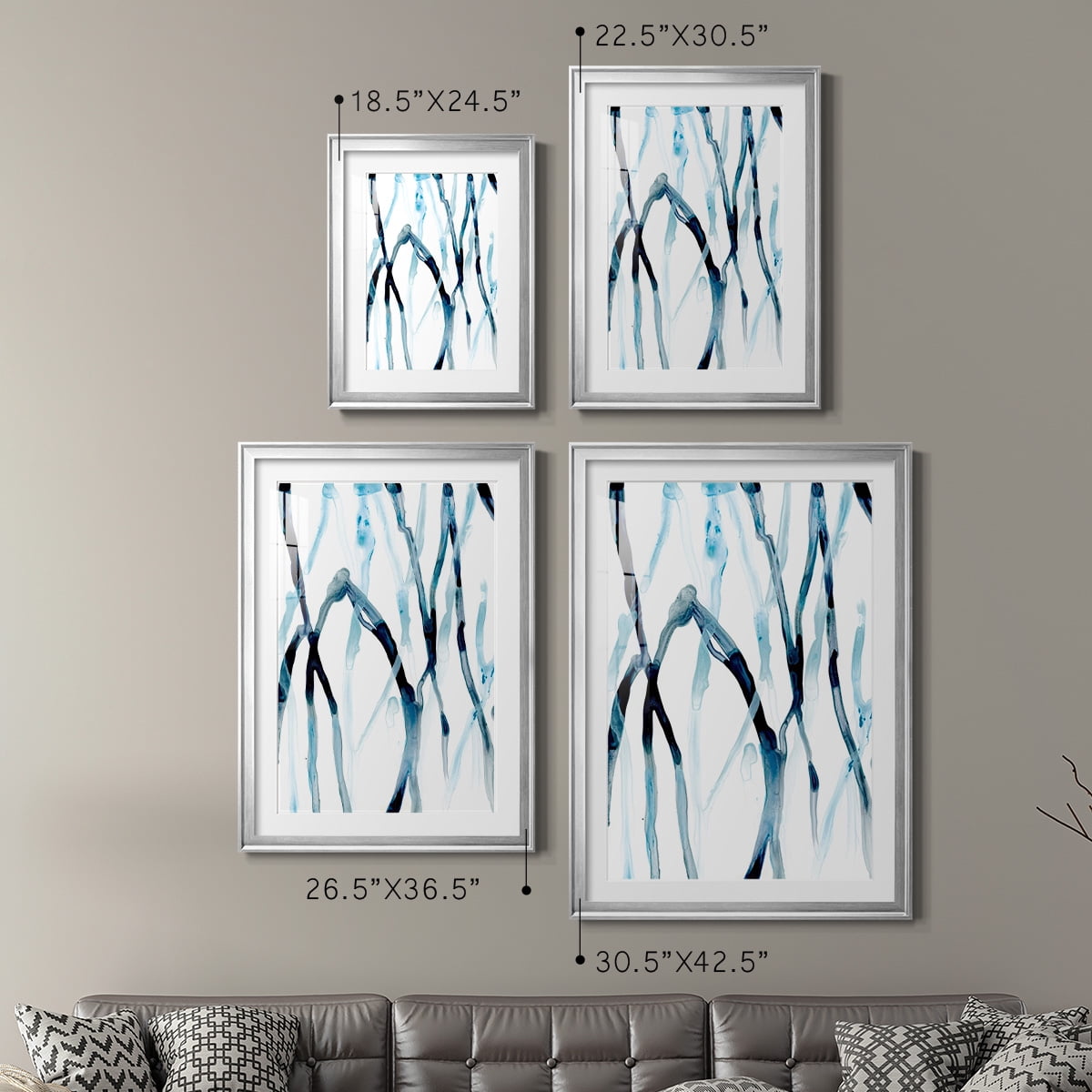 Wexford Home Runnel I Premium Framed Print, 30.5" x 42.5" - Ready to Hang, Silver (Set of 2)