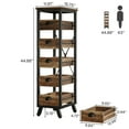 thumbnail image 2 of Tribesigns Wood Fruit and Vegetable Storage Rack Set of 2, 5-Tier Narrow Snack Stand Fruit Basket Kitchen Stand, Rustic Brown and Black, 2 of 7