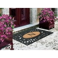 thumbnail image 4 of A1HC Elegant Circles Rubber and Coir Mat for Outdoor Entrance Heavy Duty Monogrammed Doormat Black/Beige 23x38, 4 of 7