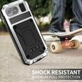 thumbnail image 6 of Compatible with iPhone 16e Metal Case, with Screen Protector Camera Lens Protector Military Rugged Heavy Duty Shockproof Case with Metal Kickstand Full Body Tough Dustproof Case, Silver, 6 of 7