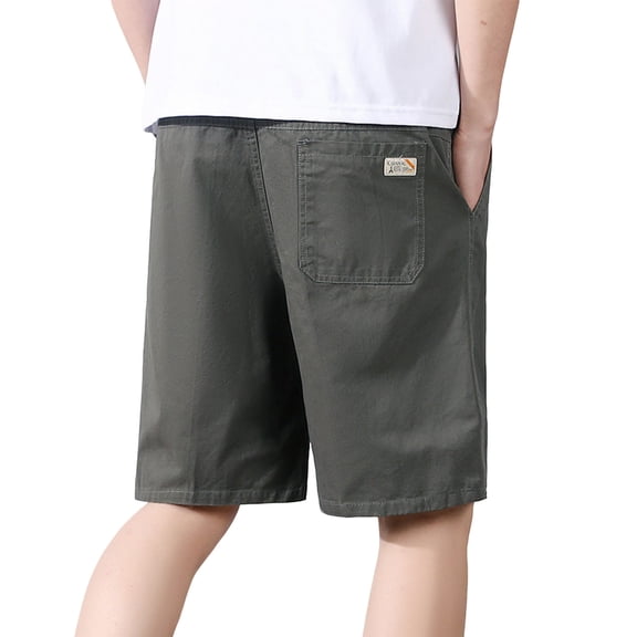 JSKUMAR Cargo Short for Men Elastic Waist Drawstring Summer Beach Holiday Shorts with Pockets 12 Inch Inseam Army Green,L