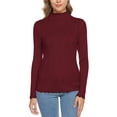 thumbnail image 2 of Purcoar Women's Turtleneck Sweaters Long Sleeve Sweater Solid Mock Slim Layer Tops Pullover, 2 of 7