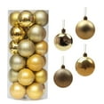thumbnail image 2 of Hwkond 24pcs Christmas Decorative Balls, Christmas Hanging Ornaments, Electroplated Plastic Ball Barrel Christmas Ball, Christmas Tree Pendant Hanging Ball,Golden(8cm/3.15in), 2 of 9
