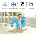 thumbnail image 5 of Kinbor Kids Rocking Horse Plush Dolphin Ride On Toy with Sound & Seat Belts, Blue, 5 of 8