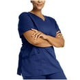 thumbnail image 5 of Pxxlle Scrubs for Women Set Loose Short Sleeve V Neck Scrub and Pants Solid Color Medical Nursing Workwear Navy XXL, 5 of 5