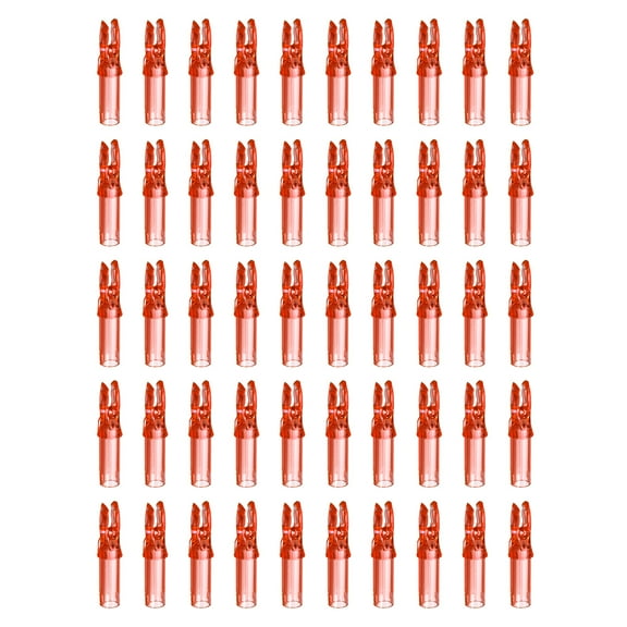 Archery Arrow Nocks 6.2mm 0.244" Insert Arrow Nock Replacement for Shooting, Transparent Red, 50 Pack