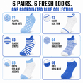 thumbnail image 6 of Girls Dream Step Whisper Soft Ankle Socks, 6 Pack, Lightweight Breathable Socks, BLUE, L, 6 of 8