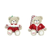 "Holiday Christmas Time 15in Snowflake Teddy Red Plush Toy"
