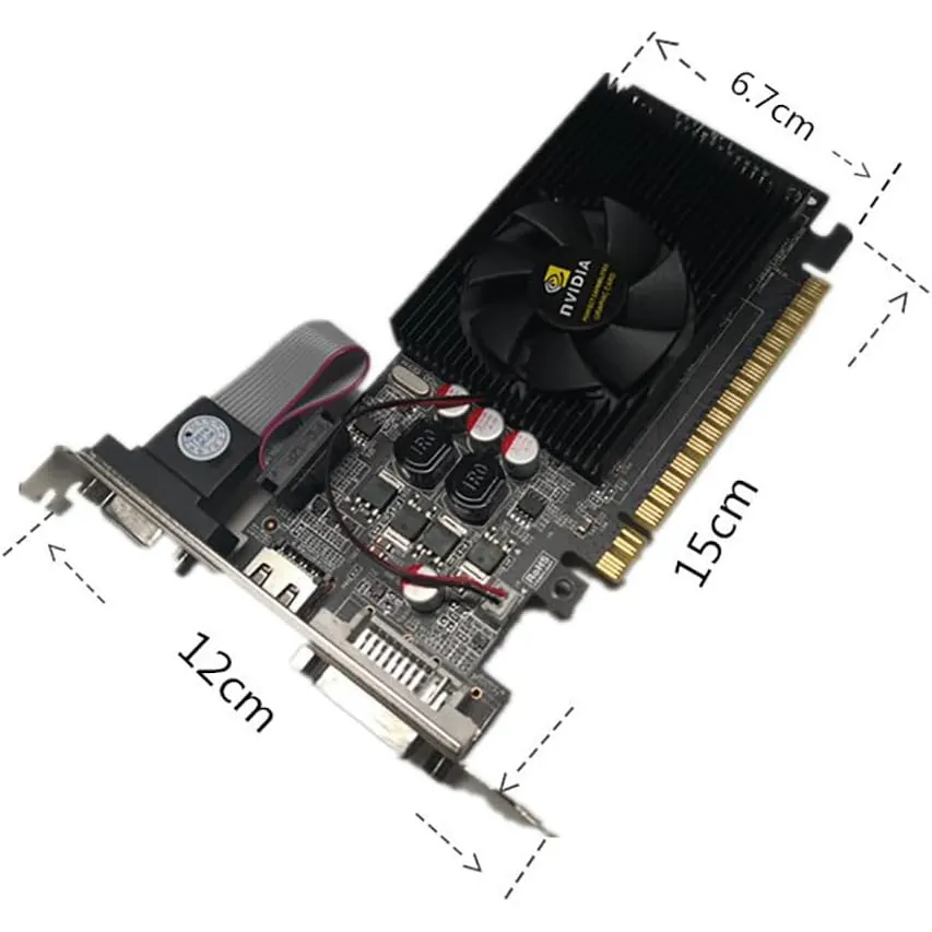 GT730 Graphics Card, 64Bit 810MHZ 2GB DDR3 Graphics Card, 2560x1600 PC Video Card, PCI Express 2.0, with DVI I, VGA, HDMI Interface (GT730 2GB GDDR3)