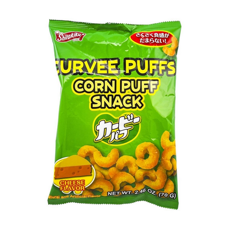 SHIIRAKIKU SNACK CURVEE PUFFS CHEESE 2.46oz