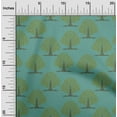 thumbnail image 1 of oneOone Viscose Chiffon Dusty Teal Green Fabric Floral & Flying Swan Block Fabric For Sewing Printed Craft Fabric By The Yard 42 Inch Wide, 1 of 4